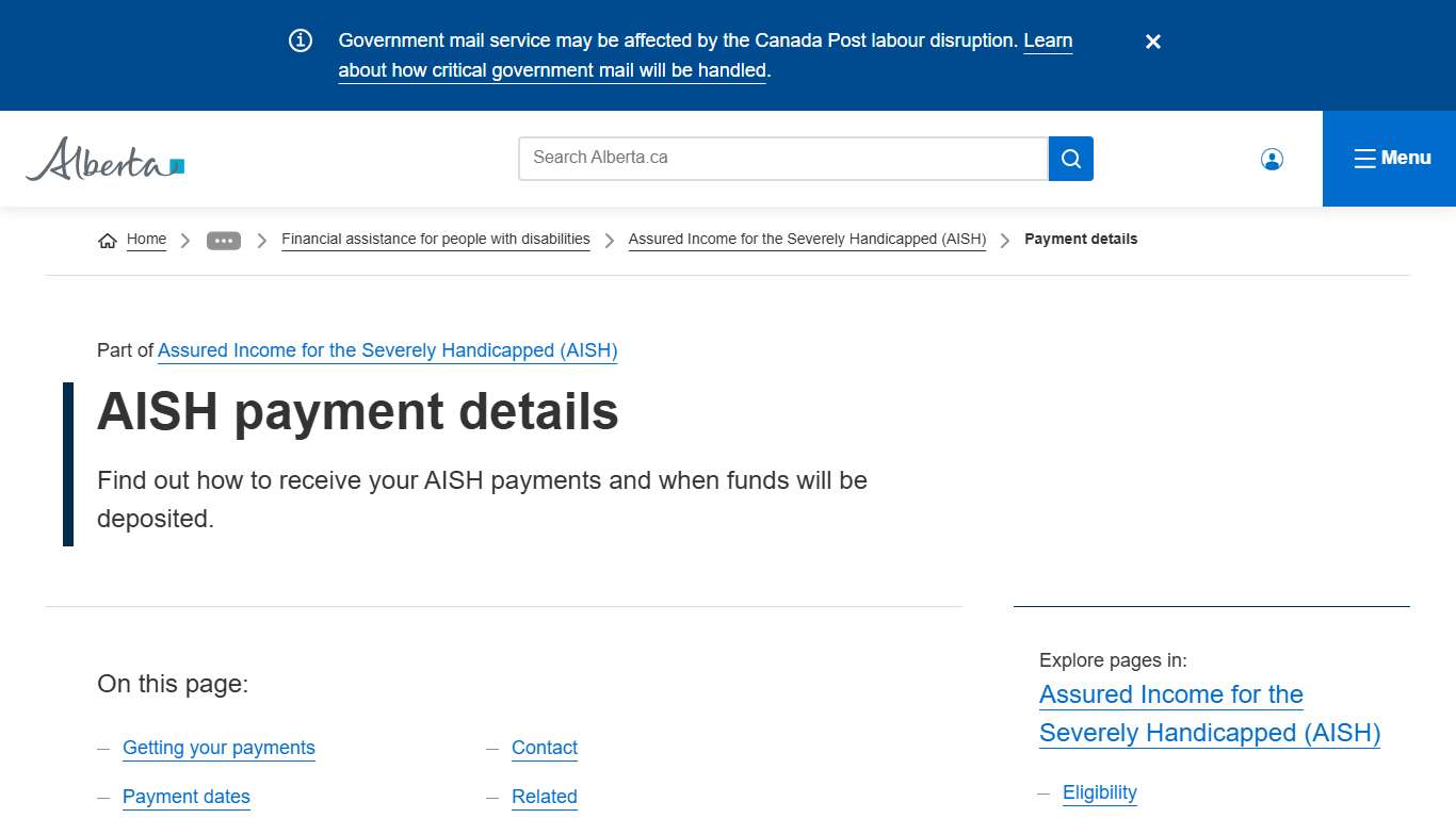 AISH payment details | Alberta.ca
